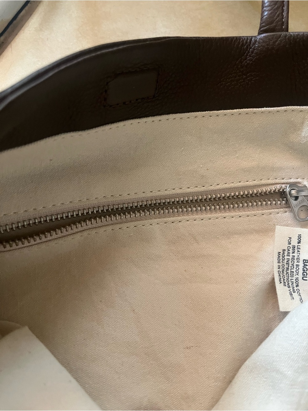 BAGGU Dark Brown Pebbled Leather Shoulder Bag - Picture 7 of 7